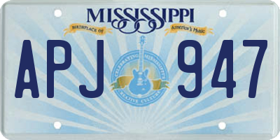 MS license plate APJ947