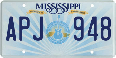 MS license plate APJ948