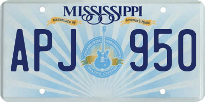 MS license plate APJ950