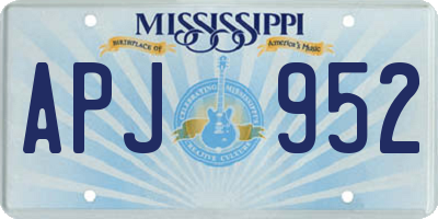MS license plate APJ952