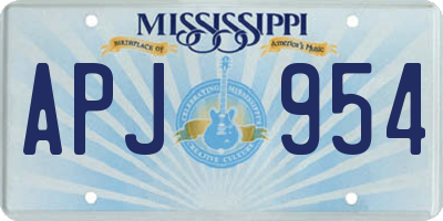 MS license plate APJ954