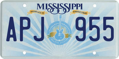 MS license plate APJ955