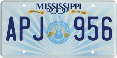 MS license plate APJ956