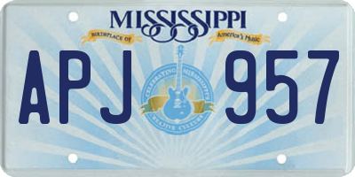 MS license plate APJ957