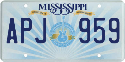 MS license plate APJ959