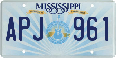MS license plate APJ961
