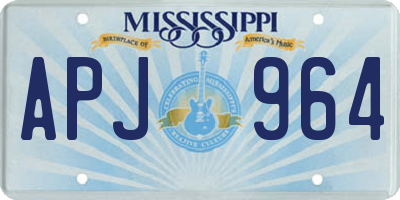 MS license plate APJ964