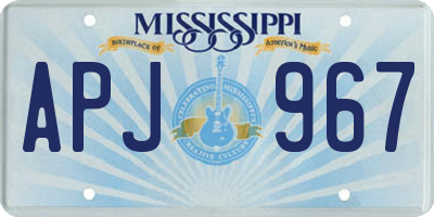 MS license plate APJ967