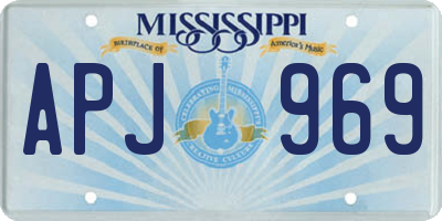 MS license plate APJ969