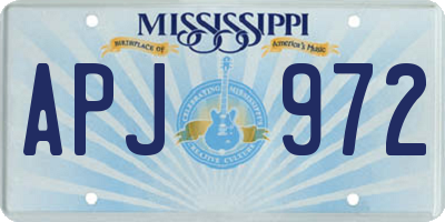 MS license plate APJ972