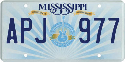 MS license plate APJ977