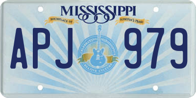 MS license plate APJ979