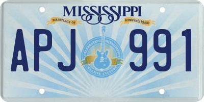 MS license plate APJ991