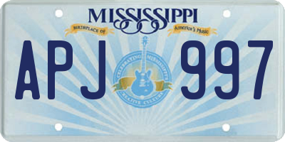 MS license plate APJ997