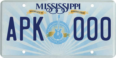 MS license plate APK000