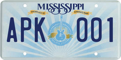 MS license plate APK001