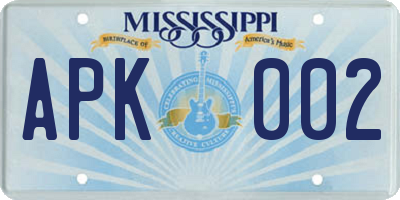 MS license plate APK002