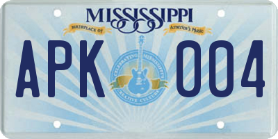 MS license plate APK004