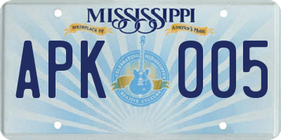 MS license plate APK005