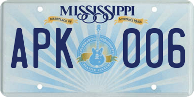 MS license plate APK006