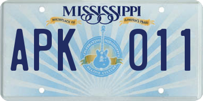 MS license plate APK011