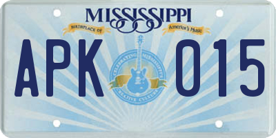 MS license plate APK015