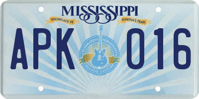 MS license plate APK016