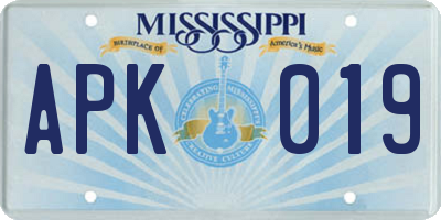 MS license plate APK019