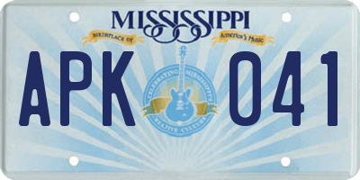 MS license plate APK041