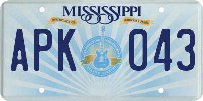 MS license plate APK043