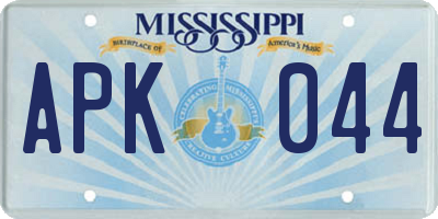 MS license plate APK044
