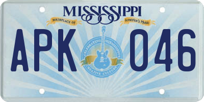 MS license plate APK046