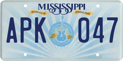 MS license plate APK047
