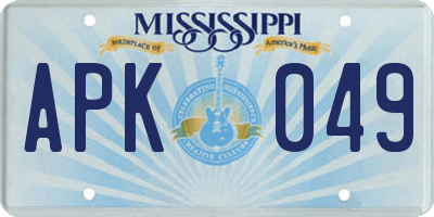MS license plate APK049