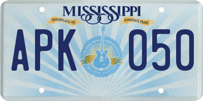 MS license plate APK050