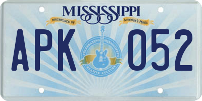MS license plate APK052