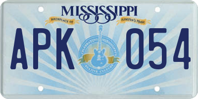 MS license plate APK054