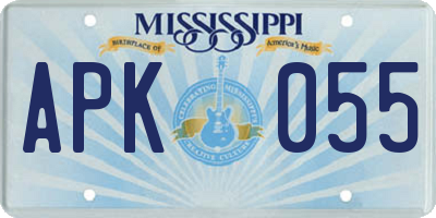 MS license plate APK055