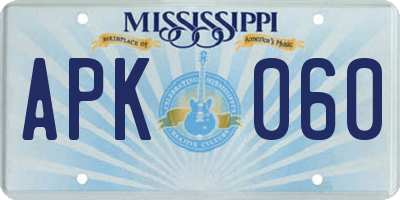 MS license plate APK060