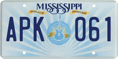 MS license plate APK061