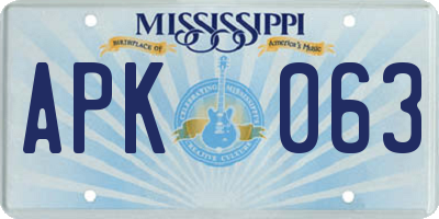 MS license plate APK063