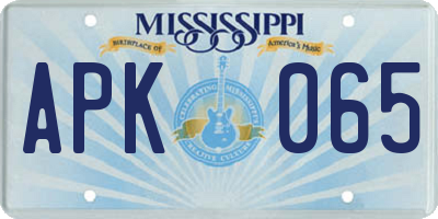 MS license plate APK065