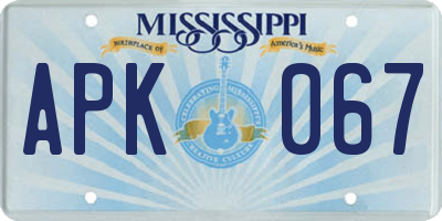 MS license plate APK067