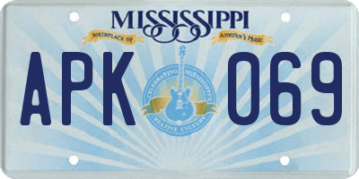 MS license plate APK069