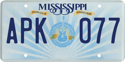 MS license plate APK077