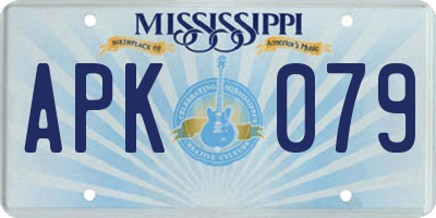 MS license plate APK079