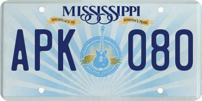 MS license plate APK080