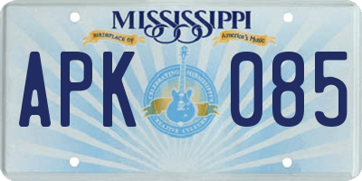 MS license plate APK085