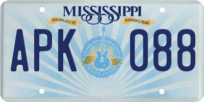 MS license plate APK088