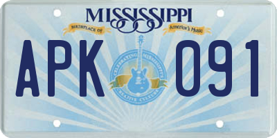 MS license plate APK091